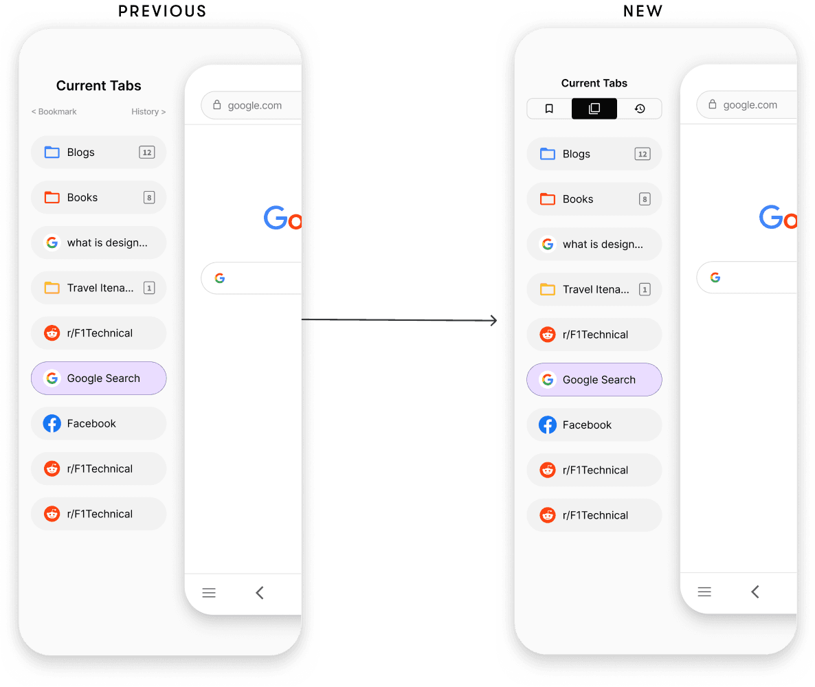Bookmark and History buttons were not accessible
